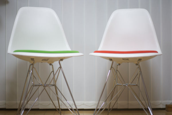 Gene Jackson: Designer Chairs, " Eames Duo Front 3"